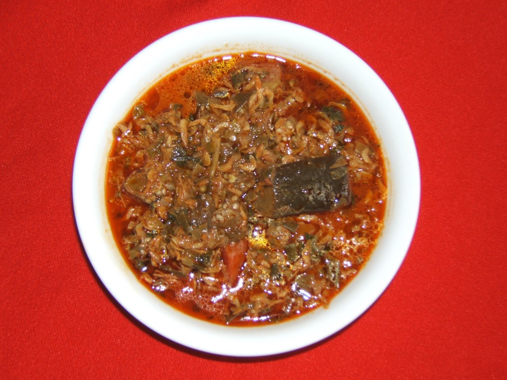 East Indian Food Dish Zavla and Brinjals